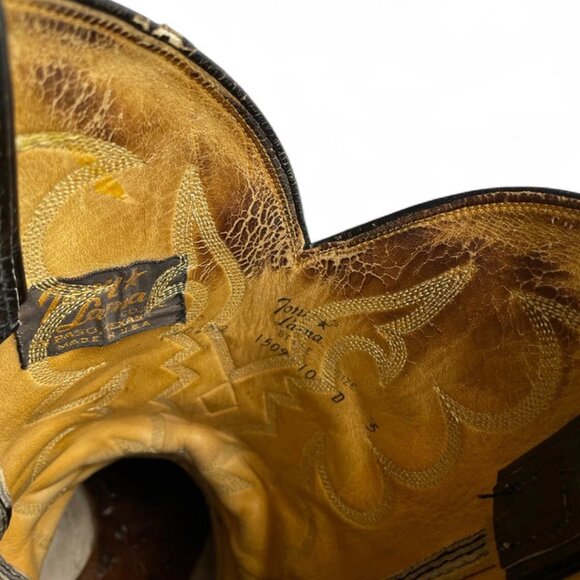 Tony Lama 1509 Vintage Gold Label USA Leather Western Cowboy Boots Men's 10 D - Picture 12 of 15